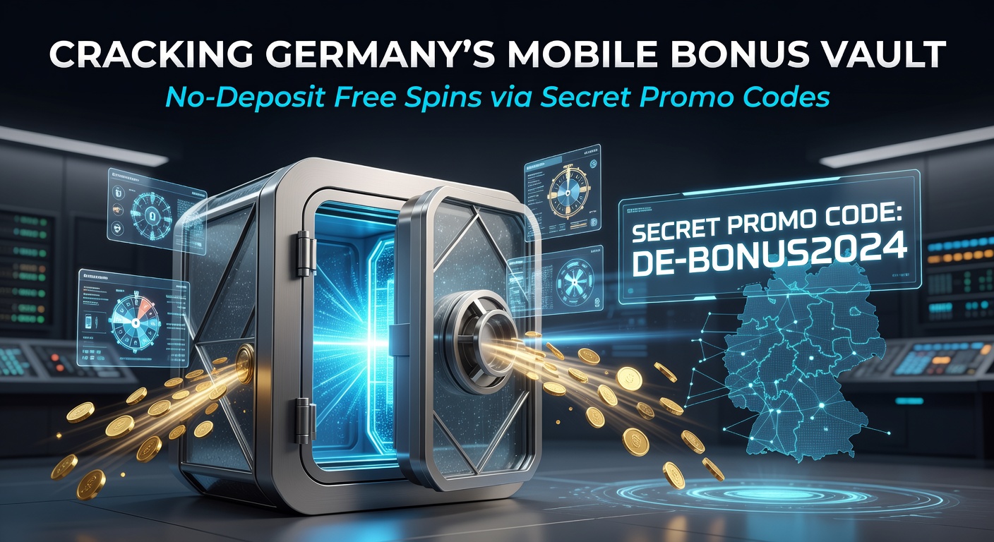 Smartphone mit leuchtenden Freispiel-Symbolen und einem Tresor, der sich öffnet, symbolisiert den Zugang zu mobilen Casino-Boni in Deutschland