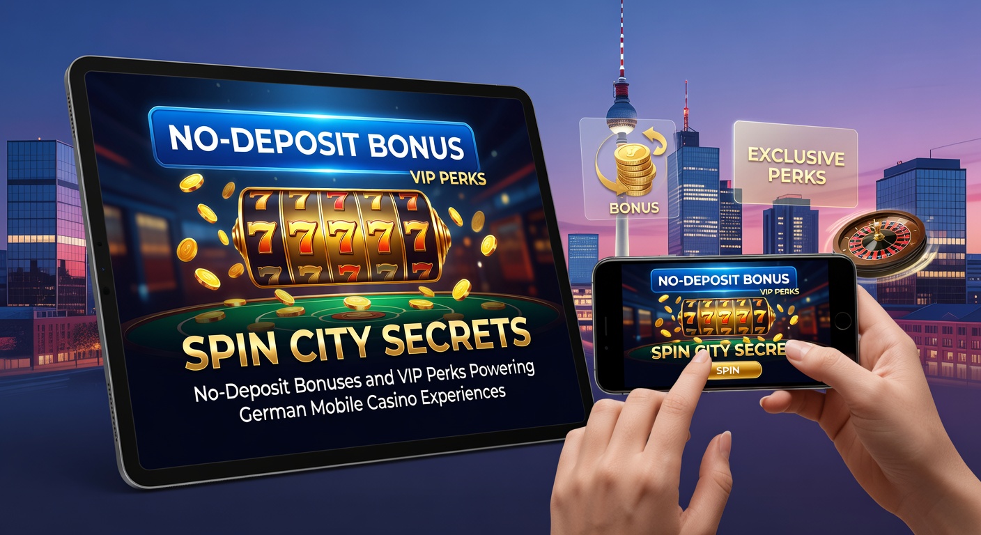 Smartphone mit leuchtenden Casino-Slots und Bonus-Symbolen auf einem urbanen Hintergrund, das die Dynamik mobiler Glücksspiele einfängt