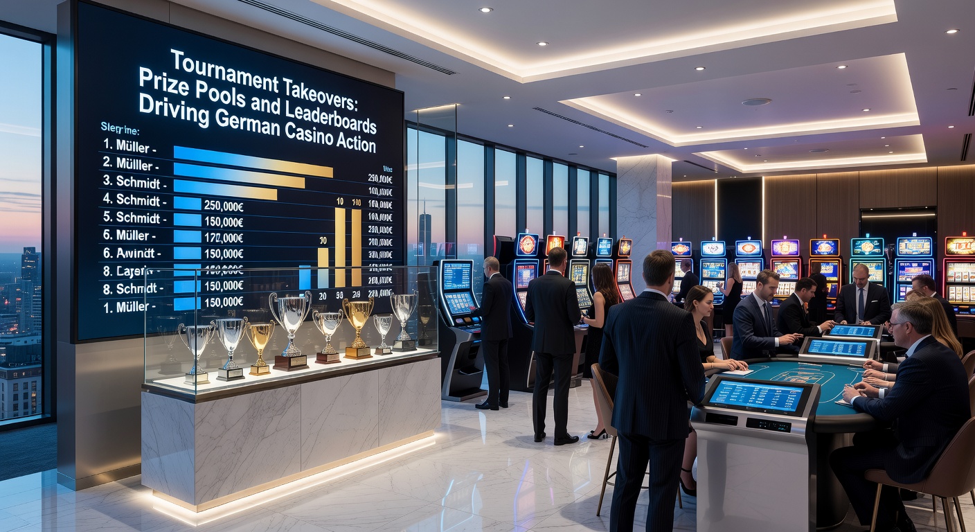Spannende Live-Leaderboard-Ansicht während eines deutschen Casino-Turniers mit explodierenden Prize Pools