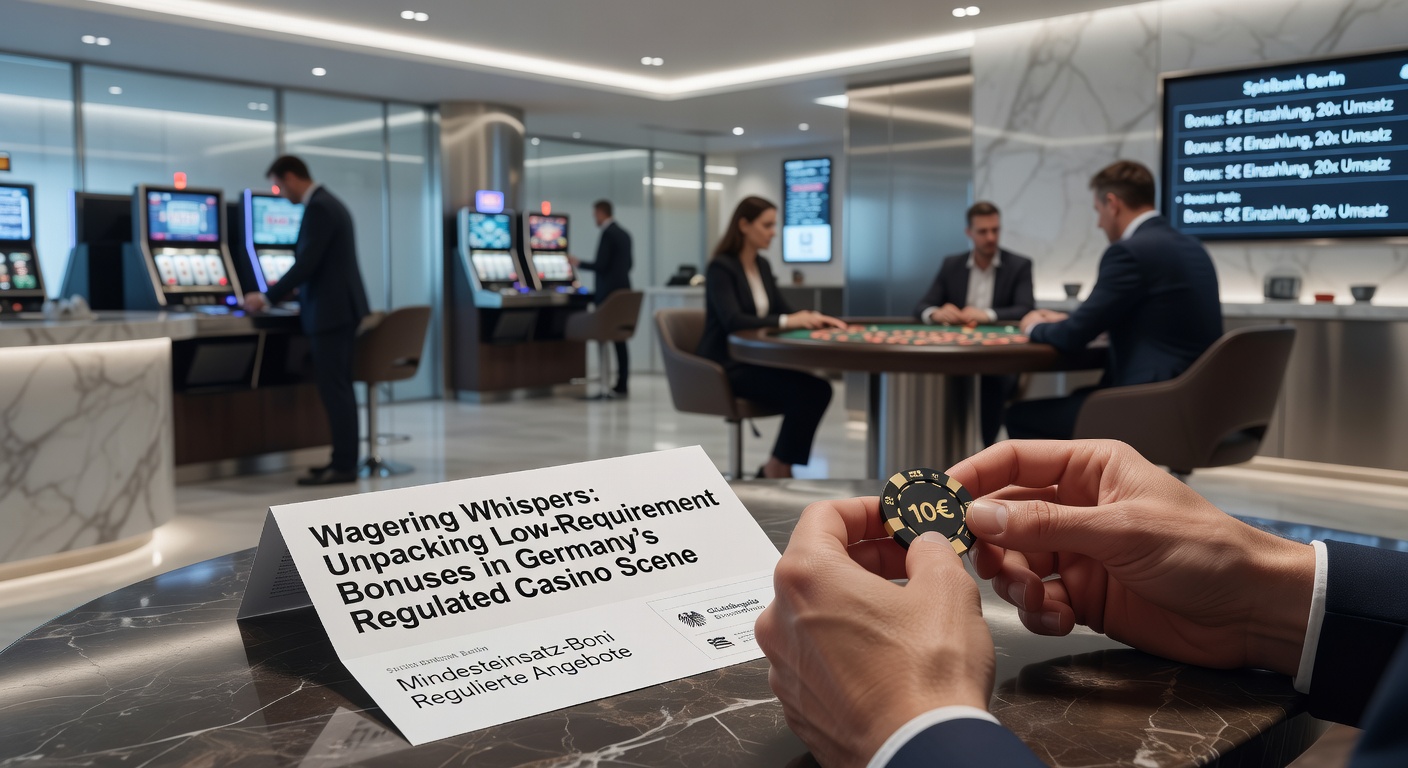 Grafik mit Symbolen für niedrige Umsatzbedingungen bei Casino-Boni, darunter Würfel und Euro-Symbole auf dunklem Hintergrund